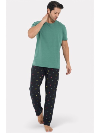 πιτζάμα ανδρική siyah inci canabis με μακρύ παντελόνι σε προσφορά