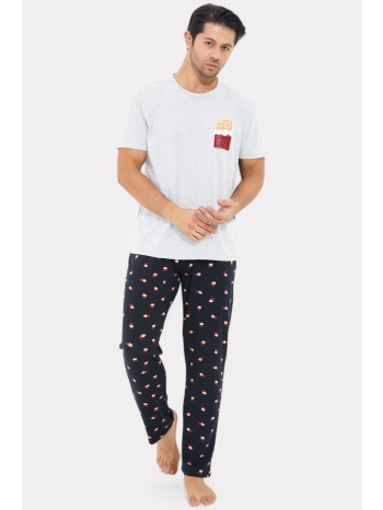 πιτζάμα ανδρική siyah inci chocolate με μακρύ παντελόνι σε προσφορά