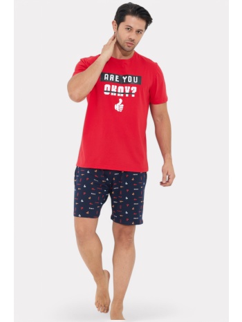 πιτζάμα ανδρική siyah inci r u ok si09622-κόκκινο σε προσφορά