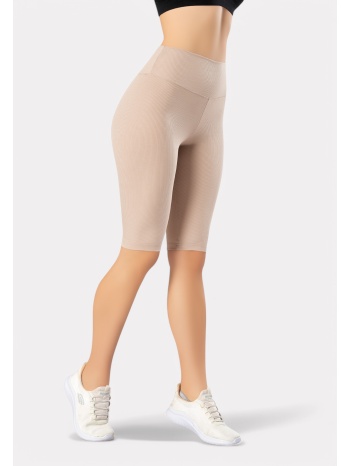 γυναικείο biker κολάν kota – ψηλόμεσο με rib ύφασμα μπεζ σε προσφορά