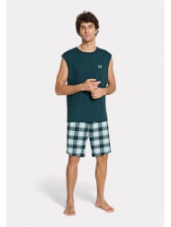 ανδρική πιτζάμα χωρίς μανίκια pijadore `p` πράσινη pjdr1819-1-πράσινο