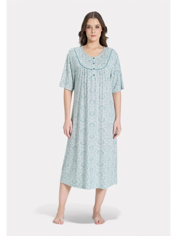 pijadore νυχτικιά με σχέδιο & κουμπάκια – πράσινη pastel σε προσφορά