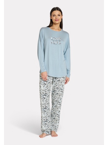 pijadore πιτζάμα μακρυμάνικη animal print – γαλάζιο σε προσφορά