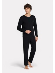 pijadore ανδρική πιτζάμα μαύρη – μακρυμάνικη pjdr1814-1-μαύρο