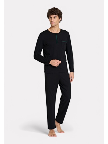 pijadore ανδρική πιτζάμα μαύρη – μακρυμάνικη σε προσφορά