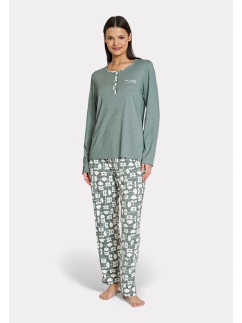 pijadore πιτζάμα μακρυμάνικη με πράσινο μοτίβο σε προσφορά
