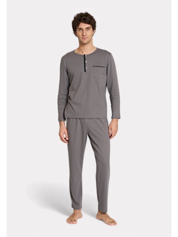 pijadore ανδρική πιτζάμα γκρι – μακρυμάνικη pjdr1814-2-γκρι σε προσφορά