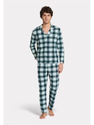 pijadore ανδρική πιτζάμα πράσινο καρό – μακρυμάνικη pjdr1818-2-πράσινο