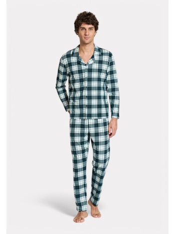 pijadore ανδρική πιτζάμα πράσινο καρό – μακρυμάνικη σε προσφορά
