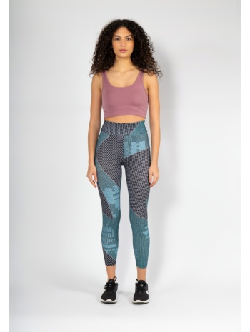 γυναικείο κολάν nina club γεωμετρικό μπλε ψηλόμεσο σε προσφορά