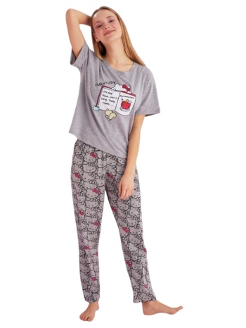 πιτζάμα γυναικεία hello kitty books sexen hk001a-γκρι σε προσφορά