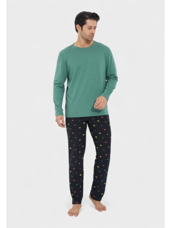 ανδρική πιτζάμα βαμβακερή siyah inci canabis si9885-πράσινο σε προσφορά