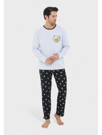 ανδρική πιτζάμα βαμβακερή siyah inci beer si9886-γκρι σε προσφορά