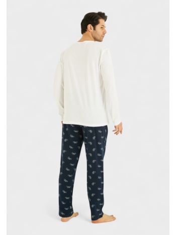 ανδρική πιτζάμα βαμβακερή siyah inci bicycle si9880-λευκό σε προσφορά