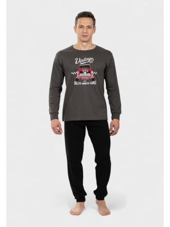 ανδρική πιτζάμα nina club vintage 100% βαμβακερή - γκρί σε προσφορά