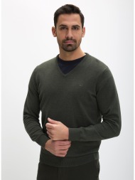 ανδρικό πουλόβερ regular fit με v λαιμόκοψη