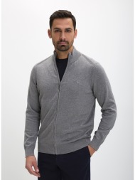 ανδρική ζακέτα regular fit βαμβακερή με φερμουάρ