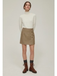 penny black γυναικεία μίνι φούστα μάλλινη slim fit σε καρό καφέ