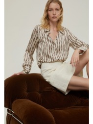 penny black γυναικείο πουκάμισο σατέν με all over print regular fit σε ιβουάρ