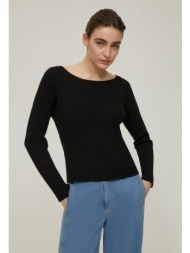 penny black γυναικείο πλεκτό με ανάγλυφη ριμπ πλέξη slim fit σε μαύρο