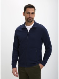 ανδρική ζακέτα regular fit με φερμουάρ σε μπλε