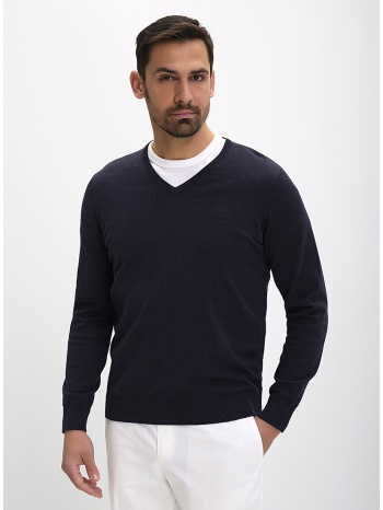 ανδρικό πουλόβερ regular fit με v λαιμόκοψη