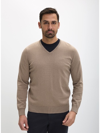 ανδρικό πουλόβερ regular fit με v λαιμόκοψη
