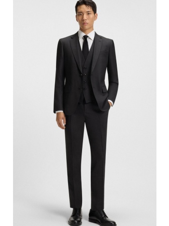 boss ανδρικό κοστούμι 3 pieces μάλλινο με μικρομοτίβο slim