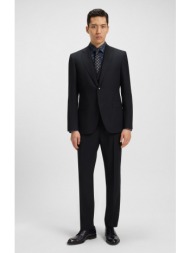 boss ανδρικό κοστούμι 3 pieces μάλλινο με μικρομοτίβο modern fit σε μπλε