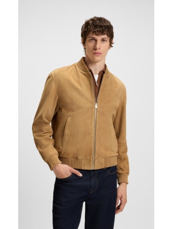 boss ανδρικό μπουφάν suede regular fit