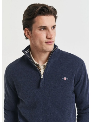 gant ανδρικό πουλόβερ regular fit lambswool με φερμουάρ