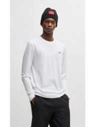 hugo ανδρικό t-shirt μακρυμάνικο βαμβακερό με λογότυπο regular fit