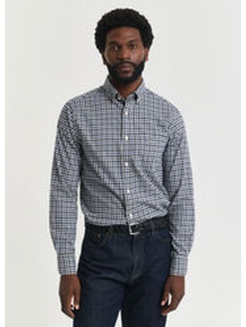 gant ανδρικό πουκάμισο regular fit βαμβακερό καρό από τουΐλ