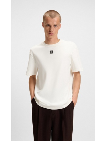 hugo ανδρικό t-shirt βαμβακερό με μεταλλικό λογότυπο