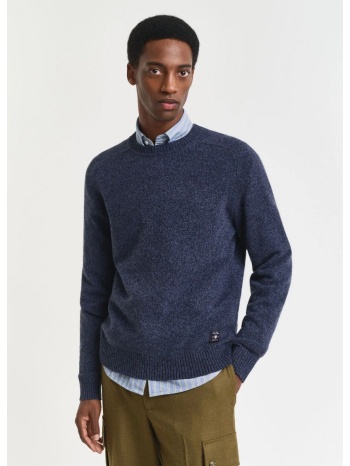 gant ανδρικό πουλόβερ regular fit με λαιμόκοψη crew