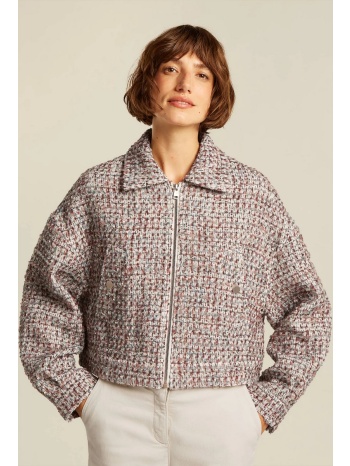 beaumont γυναικείο σακάκι loose fit από μπουκλέ ύφασμα με