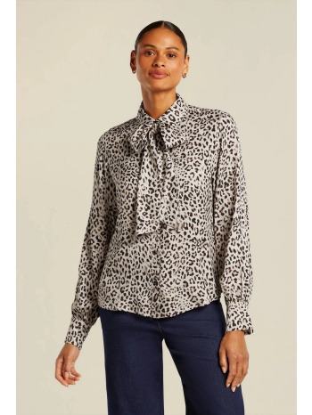 beaumont γυναικείο πουκάμισο regular fit με leopard