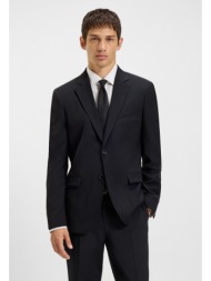 hugo ανδρικό σακάκι regular fit μάλλινο mπλε