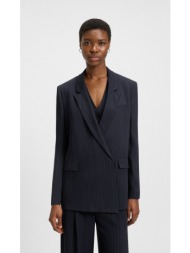 boss γυναικείο σακάκι relaxed fit με ρίγες μπλε