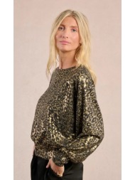 molly bracken γυναικείο top straight fit lame με animal print