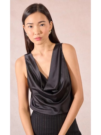 molly bracken γυναικείο top slim fit σατέν με ντραπέ