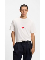 hugo ανδρικό t-shirt relaxed fit βαμβακερό με logo