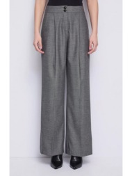 gaudi γυναικείο παντελόνι ψηλόμεσο με πιέτες και chevron σχέδιο