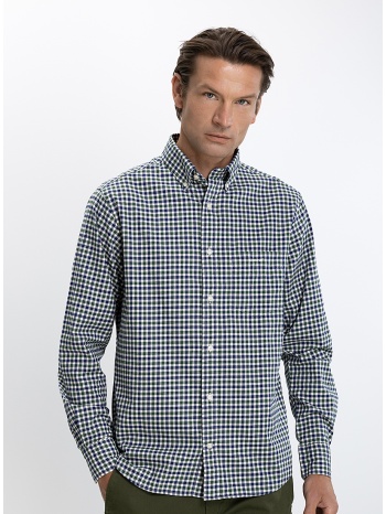 gant ανδρικό πουκάμισο regular fit βαμβακερό καρό