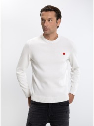 hugo ανδρικό πουλόβερ crew neck regular fit βαμβακερό