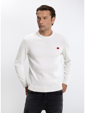 hugo ανδρικό πουλόβερ crew neck regular fit βαμβακερό