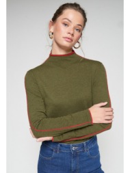 vilagallo γυναικείο πουλόβερ regular fit μάλλινο με κοντό ζιβάγκο