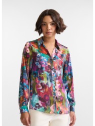 harmont&blaine γυναικείο σατέν πουκάμισο με εμπριμέ λουλούδια