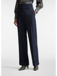 harmont&blaine γυναικείο παντελόνι high waist wide leg από μείγμα βισκόζης navy blue