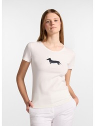 harmont&blaine γυναικείο t-shirt regular fit από βαμβάκι με strass dachshund